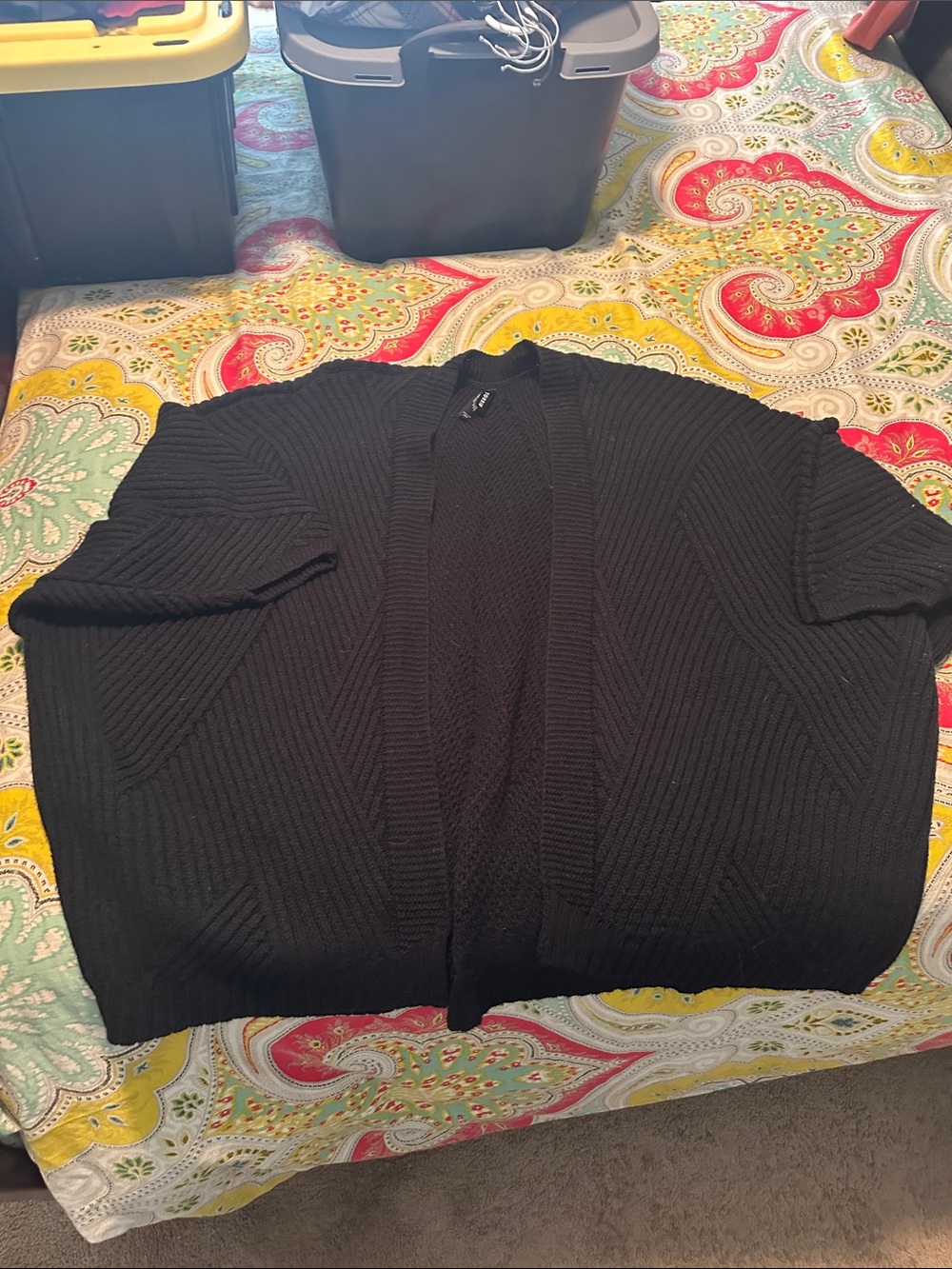 torrid Black Ribbed Open-Front Women’s Cardigan Sweater